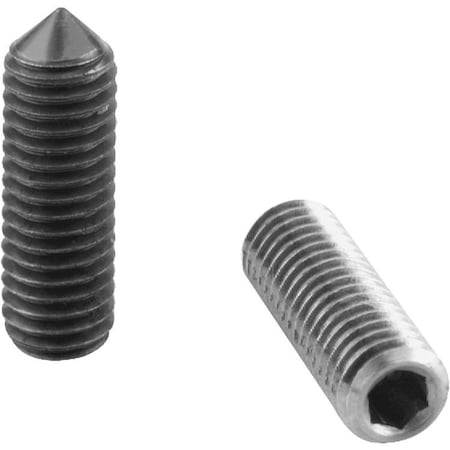 Grub Screw, Hexagon Socket W. Point DIN En Iso4027 D1=M08X50, Steel Black